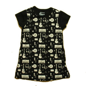 Mightly Girls Black Guitars Dress size: 2-5T